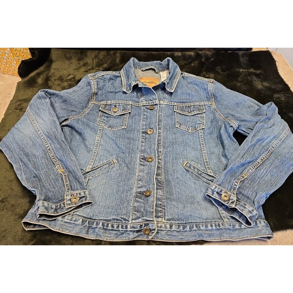 Levis Denim‎ Trucker Jacket Youth Girls XL Blue Jean Button Up